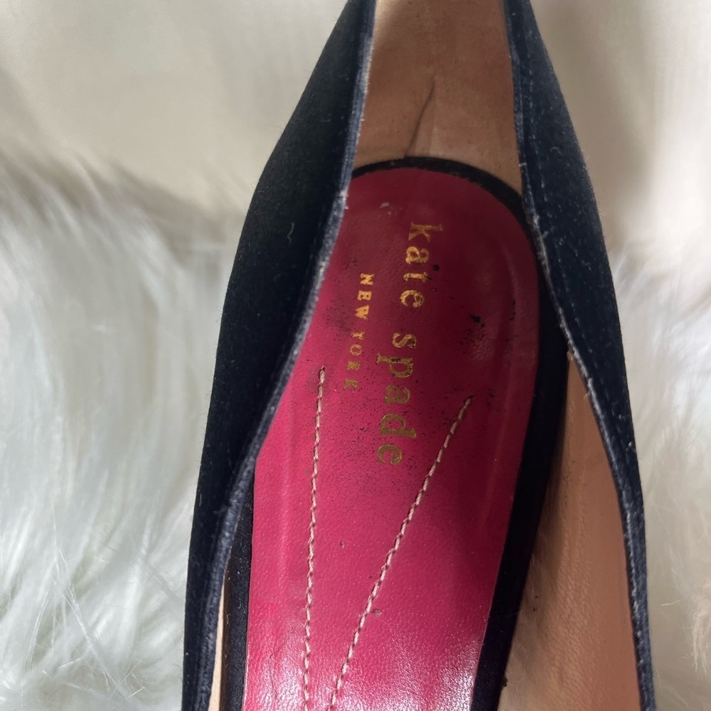 Kate Spade Black Peep-Toe Heels with Bow - Picture 4 of 6